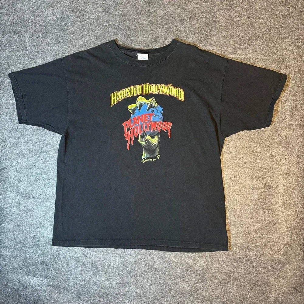 Vintage 90s Planet Hollywood Haunted Hollywood 1997 T‎ Shirt XXL Mens